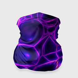 Бандана-труба Фиолетовы неоновые соты, цвет: 3D-принт