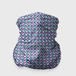 Бандана-труба Волнистые полосы текстурированный сиренево-бирюзов, цвет: 3D-принт