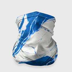 Бандана-труба Бело-синий мрамор, цвет: 3D-принт