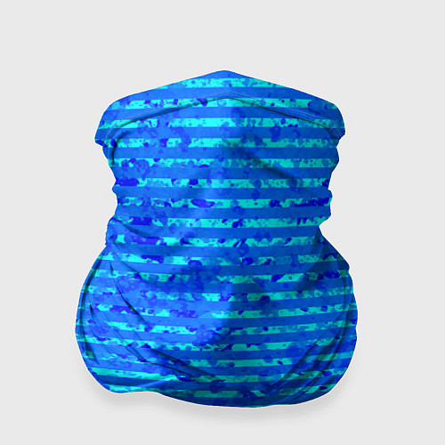 Бандана Яркий голубой абстрактный полосатый / 3D-принт – фото 1