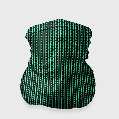 Бандана Чёрно-зелёный полосы в горошек / 3D-принт – фото 1