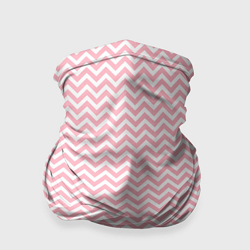 Бандана Белый в розовые ломаные полосы / 3D-принт – фото 1