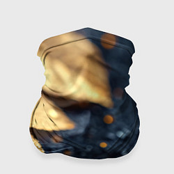 Бандана-труба Золотые листья на темном фоне, цвет: 3D-принт