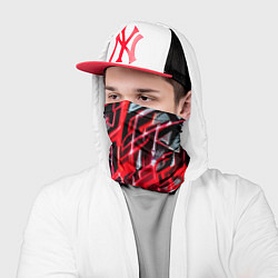 Бандана-труба Красно-белая абстракция, цвет: 3D-принт — фото 2