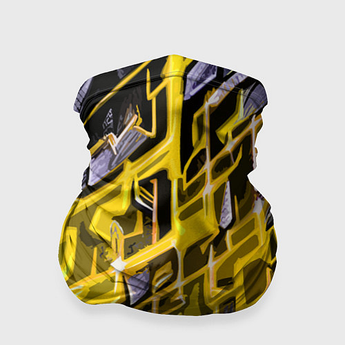 Бандана Yellow and white abstraction / 3D-принт – фото 1