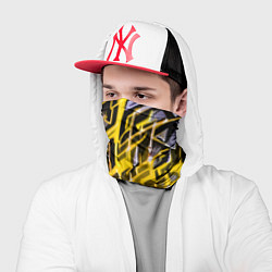 Бандана-труба Yellow and white abstraction, цвет: 3D-принт — фото 2