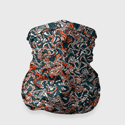 Бандана Тёмный сине-оранжевый абстрактная текстура / 3D-принт – фото 1