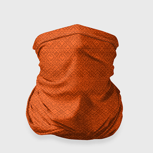 Бандана Однотонный тёмно-оранжевый полосатый узор / 3D-принт – фото 1