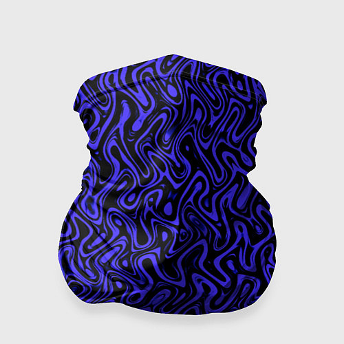 Бандана Чёрно-синий абстрактный узор / 3D-принт – фото 1