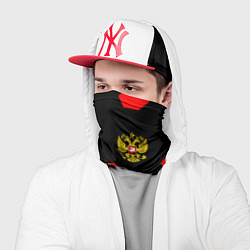 Бандана-труба Герб РФ спортивный стиль соты, цвет: 3D-принт — фото 2