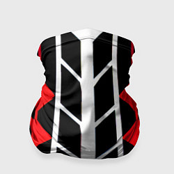 Бандана-труба White and red lines on a black background, цвет: 3D-принт