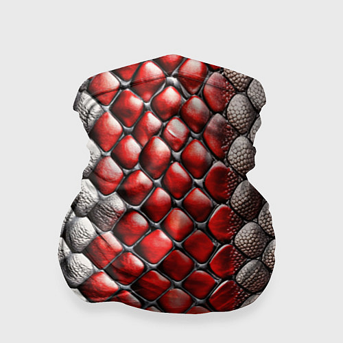 Бандана Змеиная объемная текстурная красная шкура / 3D-принт – фото 1