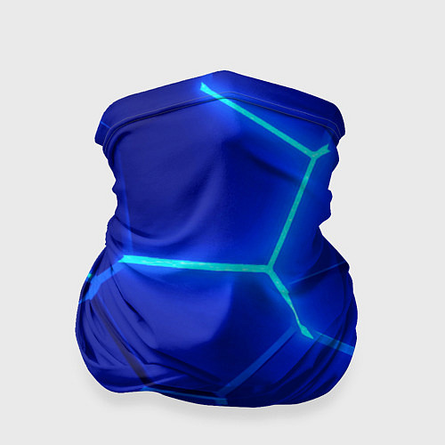 Бандана Яркие синие неоновые плиты в разломе / 3D-принт – фото 1