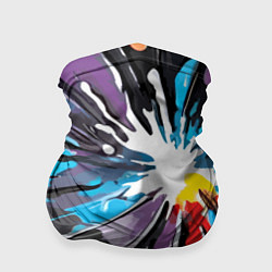 Бандана-труба Кляксы краски - абстракция, цвет: 3D-принт