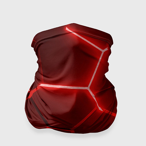 Бандана Яркие красные неоновые плиты в разломе / 3D-принт – фото 1