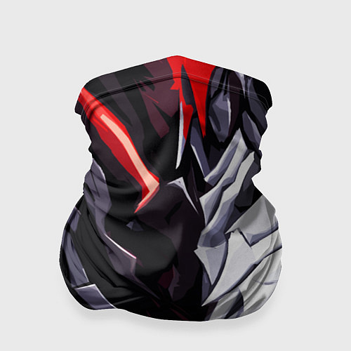 Бандана White and red abstraction on a black background / 3D-принт – фото 1