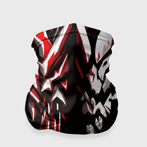 Бандана White and red abstraction on a black background / 3D-принт – фото 1