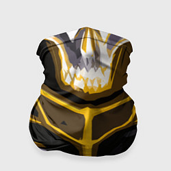 Бандана-труба Yellow stripes on a black and white background, цвет: 3D-принт