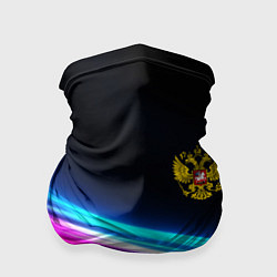 Бандана-труба Россия неоновые волны, цвет: 3D-принт
