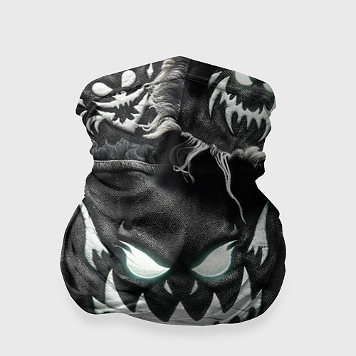 Бандана Облик монстра на пэчворк джинсах / 3D-принт – фото 1