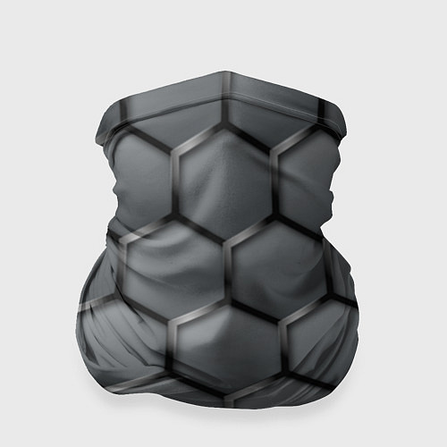 Бандана Стальные шестигранники на сером фоне / 3D-принт – фото 1