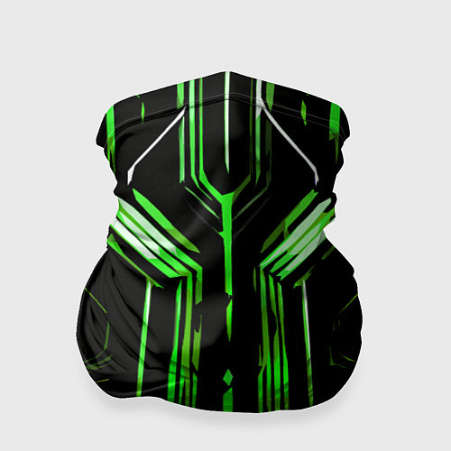 Бандана Green stripes on a black background / 3D-принт – фото 1