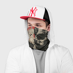 Бандана-труба Силуэты черепов на гранжевом фоне, цвет: 3D-принт — фото 2