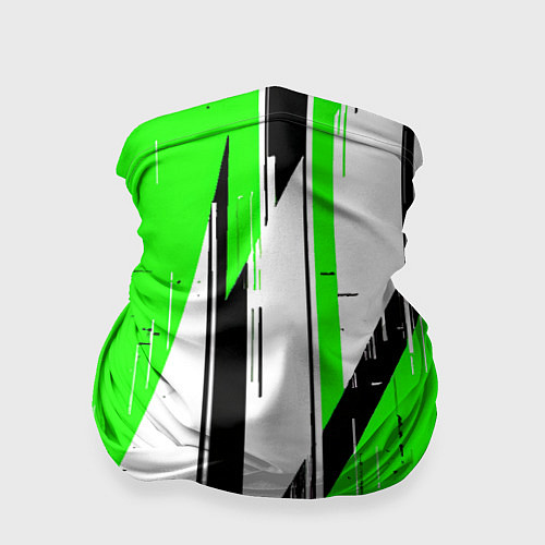 Бандана Black and white vertical stripes on a green backgr / 3D-принт – фото 1