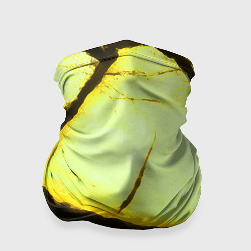 Бандана Трещины на абстрактном жёлтом фоне / 3D-принт – фото 1