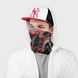 Бандана-труба Красно-чёрный мрамор, цвет: 3D-принт — фото 2