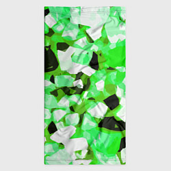Бандана-труба Green and white abstraction on a black background, цвет: 3D-принт — фото 2
