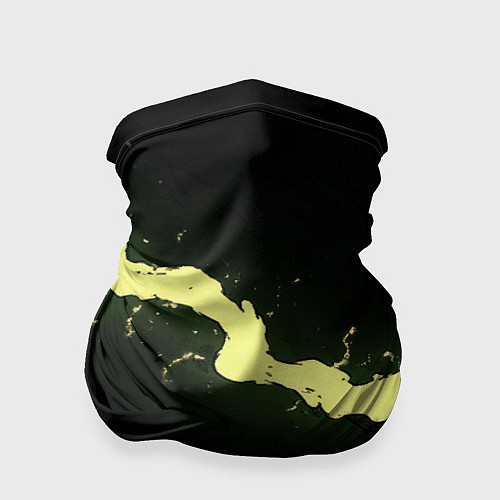 Бандана Желтая трещина на черном / 3D-принт – фото 1