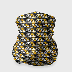 Бандана Yellow and white triangles on a black background
