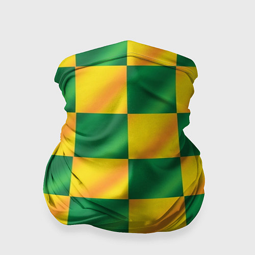 Бандана Желтый и зеленый геометрический паттерн / 3D-принт – фото 1