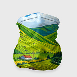 Бандана-труба Русская душа и поле, цвет: 3D-принт