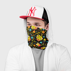 Бандана-труба Хохлома цветы, цвет: 3D-принт — фото 2