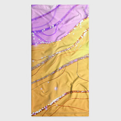 Бандана-труба Фиолетово-золотая текстура с блестяшками, цвет: 3D-принт — фото 2