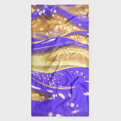 Бандана-труба Фиолетово-золотая жидкая текстура, цвет: 3D-принт — фото 2