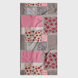 Бандана-труба Розово-серые разноцветные лоскуты, цвет: 3D-принт — фото 2