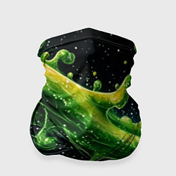 Бандана-труба Зеленая волна из капель - текстура, цвет: 3D-принт