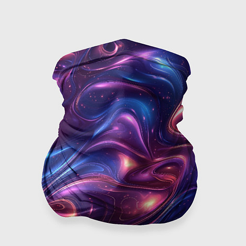 Бандана Абстрактные волны и завитки - сине-фиолетовый патт / 3D-принт – фото 1