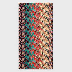 Бандана-труба Красно-синий искажённые полосы узор, цвет: 3D-принт — фото 2