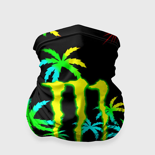 Бандана Monster energy тропики кислотные / 3D-принт – фото 1