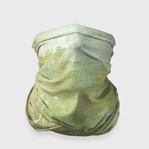 Бандана Абстракция - white waves on green background / 3D-принт – фото 1