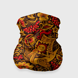 Бандана-труба Летучий корабль в стиле хохломской росписи, цвет: 3D-принт