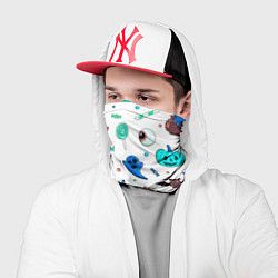 Бандана-труба Halloween light blue pumpkin, цвет: 3D-принт — фото 2