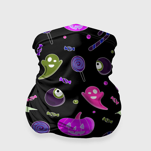 Бандана Halloween pink black pumpkin / 3D-принт – фото 1