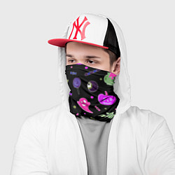 Бандана-труба Halloween pink black pumpkin, цвет: 3D-принт — фото 2