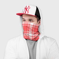 Бандана-труба Checked red white, цвет: 3D-принт — фото 2