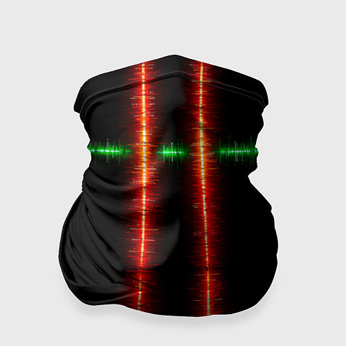 Бандана Color black green red lines / 3D-принт – фото 1